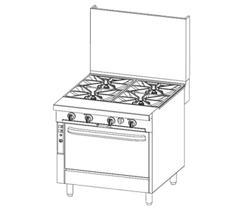 Southbend P36C-XX-NG 36" Natural Gas Heavy Duty Range - 180,000 BTU