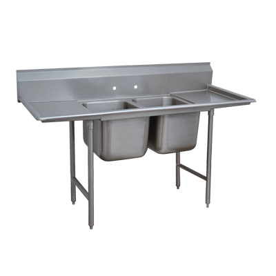 Advance Tabco T9-2-36-18RL-X 72" W 18 Gauge Galvanized Special Value Regaline Sink
