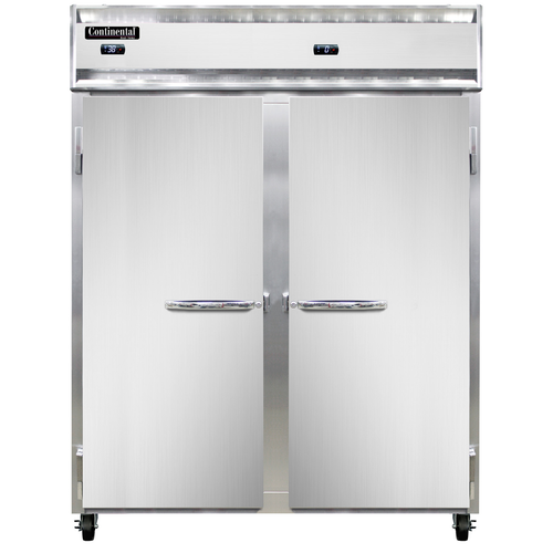 Continental Refrigerator 2RFE-SA 57" W Two-Section Solid Door Reach-In Extra-Wide Refrigerator/Freezer