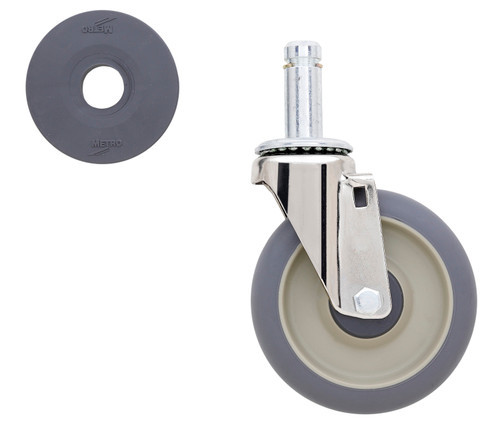 Metro 5MDA Super Erecta Stem Caster Swivel 5" Dia. 1-1/4" Face 250 Lbs. Capacity High Modulus Donut Wheel Tread