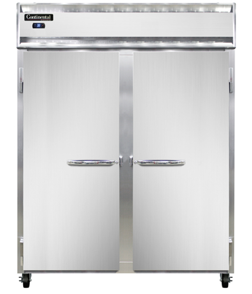 Continental Refrigerator 2RESNSA 57" W Two-Section Solid Door Reach-In Extra-Wide Refrigerator