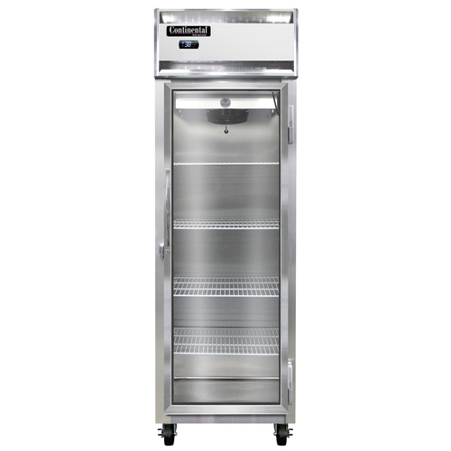 Continental Refrigerator 1RNSSGD 26" W One-Section Glass Door Reach-In Refrigerator