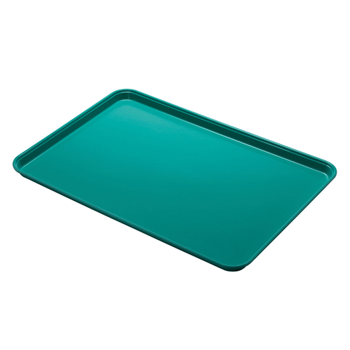 Cambro 1826MT140 17-13/16" x 25-11/16" x 1-1/16" Green Rectangular Fiberglass Market Display Tray - 6/Case