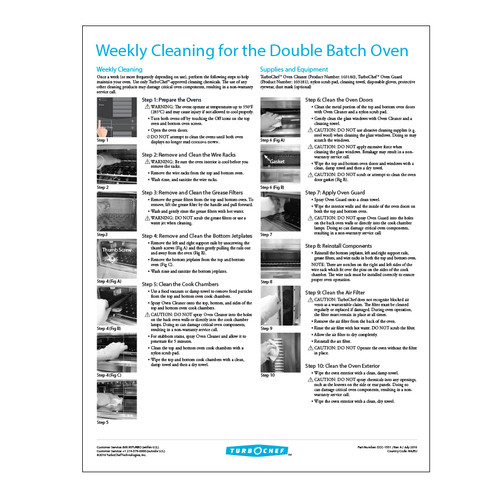 TurboChef DOC-15518-1/2" x 11" Poster Daily Cleaning