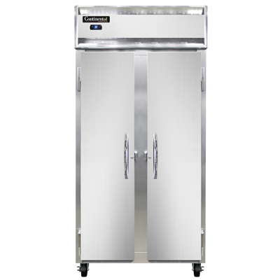 Continental Refrigerator 2RSENSS 36.25" W Two-Section Solid Door Reach-In Slim Line Refrigerator
