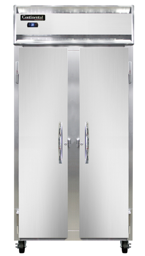 Continental Refrigerator 2RSENSS 36.25" W Two-Section Solid Door Reach-In Slim Line Refrigerator