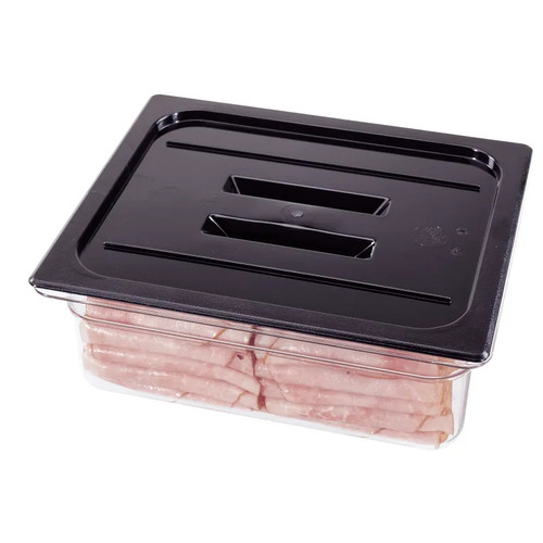 Cambro 20CWCH110 Camwear 1/2 Size Black Food Pan Cover - 6/Case