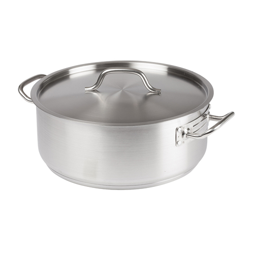 Winco SSLB-20 20 Qt. Aluminum Round Premium Brazier With Cover