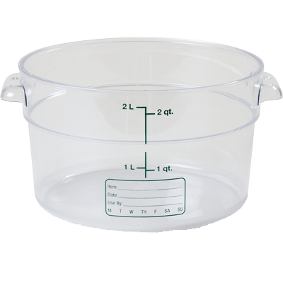 Carlisle 1076307 2 Qt. Clear Round StorPlus Food Storage Container