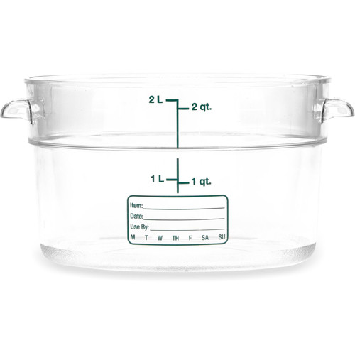 Carlisle 1076307 2 Qt. Clear Round StorPlus Food Storage Container