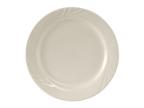 Tuxton YEA-096 9-3/4" Ceramic American White/Eggshell Round Plate (2 Dozen Per Case)