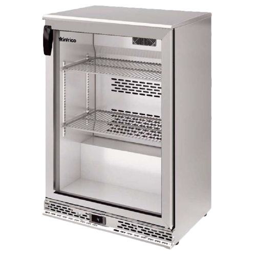 Infrico USA IMD-ERV15IIGD 23.63" W Stainless Steel Glass Door Refrigerated Back Bar Cooler - 115 Volts