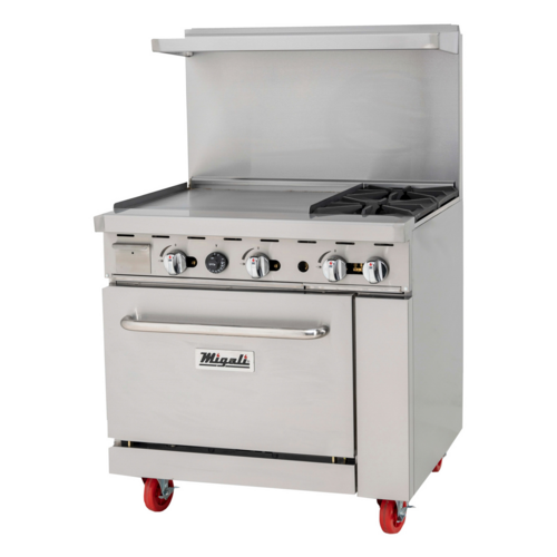 Migali C-RO2B-24GL-NG 36" Natural Gas Range with Griddle - 125,000 BTU