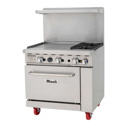 Migali C-RO2B-24GL-NG 36" Natural Gas Range with Griddle - 125,000 BTU