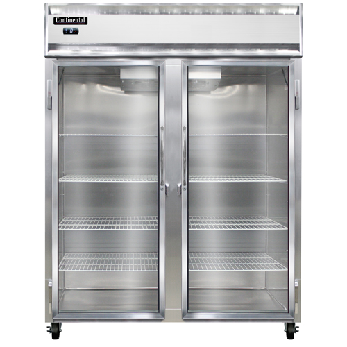 Continental Refrigerator 2FENGD 57" W Two-Section Glass Door Reach-In Extra-Wide Freezer - 115 Volts