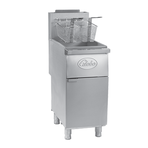 Globe GFF35G-NG Natural Gas 35 lbs Floor Fryer - 30,000 BTU