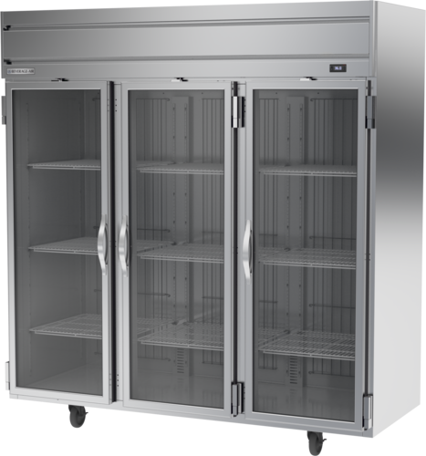 Beverage Air HRP3HC-1G 78" W Three-Section Glass Door Reach-In Horizon Series Refrigerator