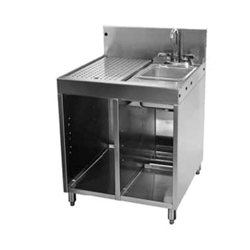 Glastender SWB-24R-C Stainless Steel Underbar Wet Waste Sink - 24"W x 24"D