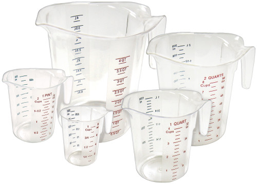 Winco PMCP-5Set Polycarbonate 5-Piece Measuring Cup Set (5 Pieces Per Set)