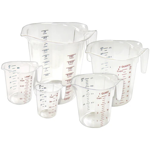 Winco PMCP-5Set Polycarbonate 5-Piece Measuring Cup Set (5 Pieces Per Set)
