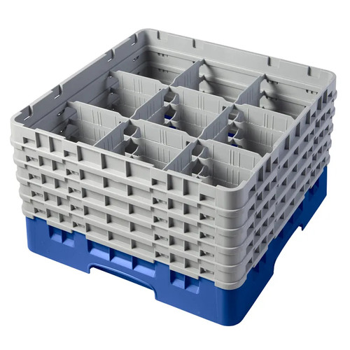 Cambro 9S958168 Camrack Glass Rack With (5) Soft Gray Extenders - 2 Cases