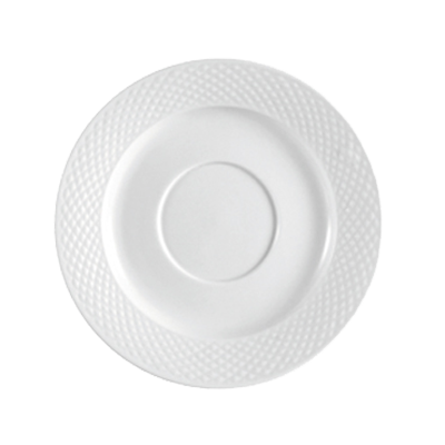 CAC China BST-36 5" Dia. Super White Porcelain Round Boston Saucer (3 Dozen Per Case)