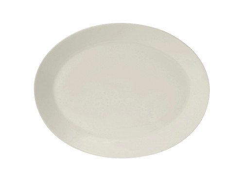 Tuxton AMU-021 Ceramic Pearl White Oval / Oblong Platter (1 Dozen)
