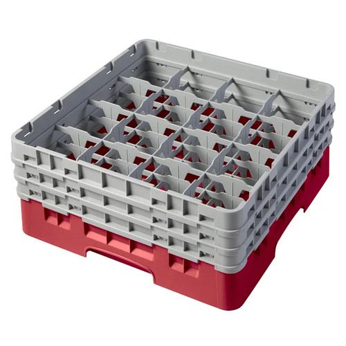Cambro 16S638163 Camrack Glass Rack With (3) Soft Gray Extenders - 3 Cases
