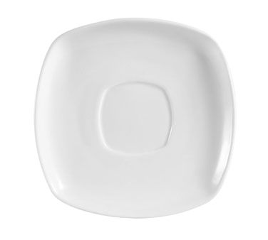 CAC China KSE-2 6" L Super White Porcelain KingSquare Saucer (3 Dozen Per Case)