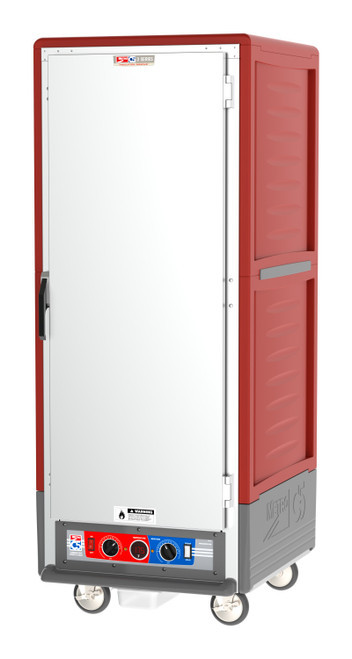 Metro C539-CFS-L C5 3 Series Red Full-Size Insulated Heated Holding & Proofing Cabinet with Solid Door and Lip Load Slides - 120V