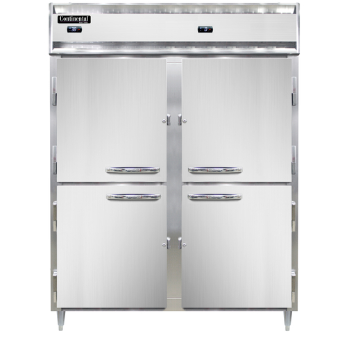 Continental Refrigerator D2RFENHD 57" W Two-Section Solid Door Reach-In Designer Line Refrigerator/Freezer