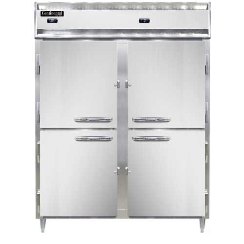 Continental Refrigerator DL2RFE-HD 57" W Two-Section Solid Door Reach-In Designer Line Refrigerator/Freezer