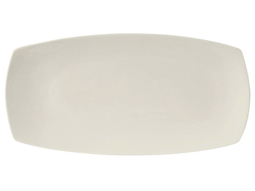 Tuxton AMU-550 Ceramic Pearl White Rectangular Plate (1 Dozen)