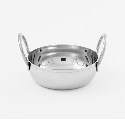 American Metalcraft BD35 4.25" 10 Oz. Stainless Steel Round Balti Dish