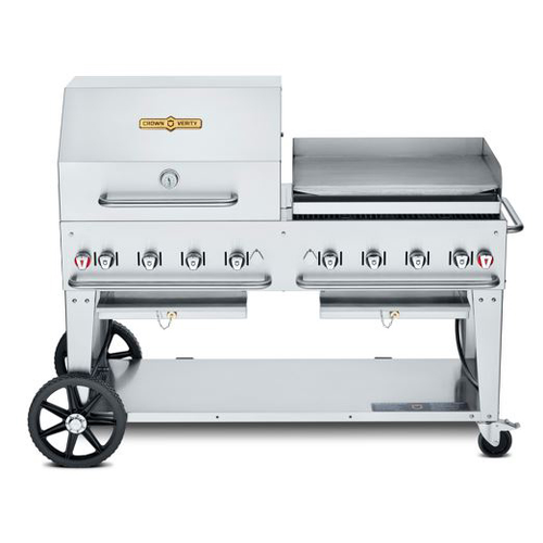 Crown Verity CV-MCB-60 SI50/100-RGP 58" Outdoor Charbroiler - 129,000 BTU