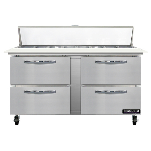 Continental Refrigerator SW60N16C-D 60" W Two-Section Four Drawer Sandwich Unit