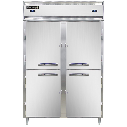 Continental Refrigerator D2RFSNHD 52" W Two-Section Solid Door Reach-In Designer Line Refrigerator/Freezer
