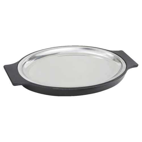 Winco SIZ-11ST 11" W Stainless Steel Oval Platter & Underliner Set (1 pc)