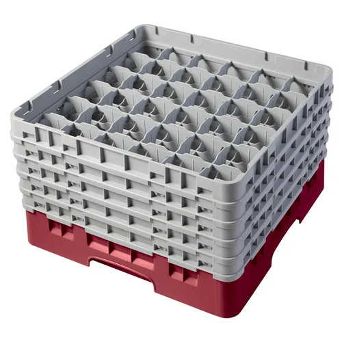 Cambro 36S958416 Camrack Glass Rack With (5) Soft Gray Extenders - 2 Cases