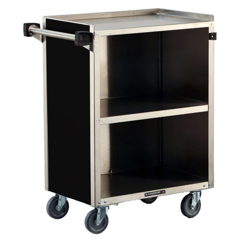 Lakeside 810 28.25" W Stainless Steel Solid 3 Shelves Enclosed Back and Sides Bussing Cart