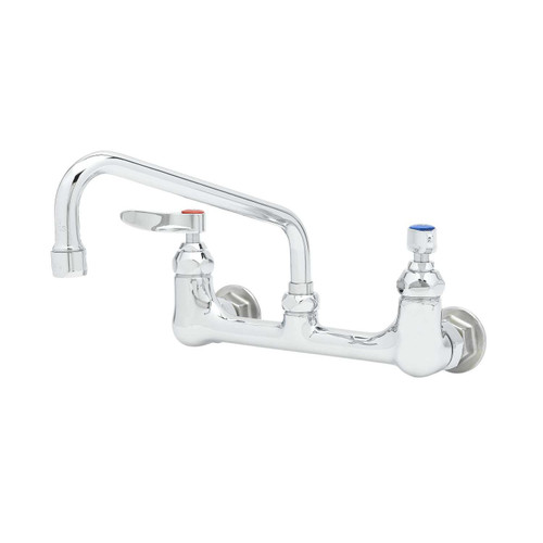 T&S Brass B-2414 8" Centers with 8" Swing Nozzle Eterna Cartridges Wall Mount Sink Mixing Faucet