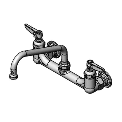 T&S Brass B-2414 8" Centers with 8" Swing Nozzle Eterna Cartridges Wall Mount Sink Mixing Faucet