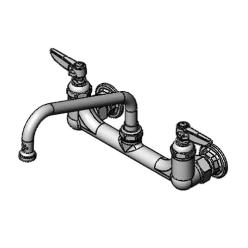 T&S Brass B-2414 8" Centers with 8" Swing Nozzle Eterna Cartridges Wall Mount Sink Mixing Faucet