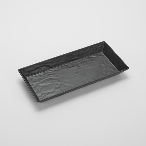 American Metalcraft FSMEL21 Melamine Black Rectangular Tray