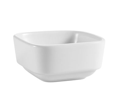 CAC China SHA-Q3 4.5 Oz. Super White Porcelain Square Sushia Bowl (4 Dozen Per Case)