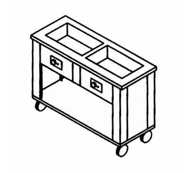 Piper Products 3HFSL Stainless Steel 3 Pan Elite 500 Slimeline Hot Food Open Cabinet Base
