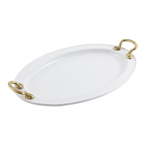 Bon Chef 2045HRCABERNET 14.25" Matte Red Oval Aluminum Serving Tray