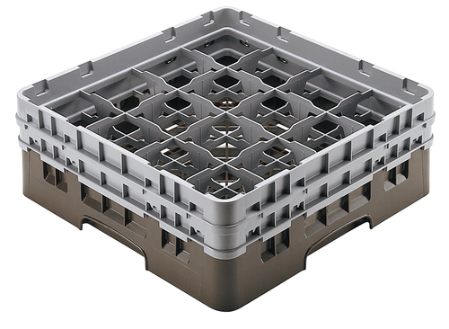 Cambro 16S534167 Camrack Glass Rack With (2) Soft Gray Extenders - 4 Cases