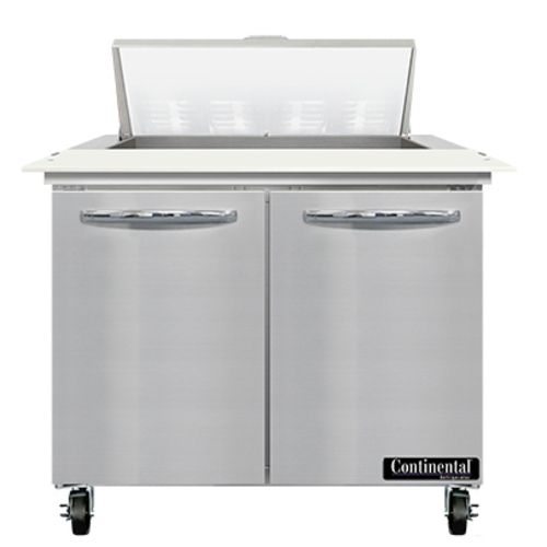Continental Refrigerator SW36N8C 36" W Two-Section Two Door Sandwich Unit