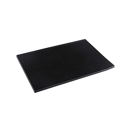 CAC China BRMT-18BK 18" L x 12" W Black Plastic Bar Service Mat (12 Each Per Case)